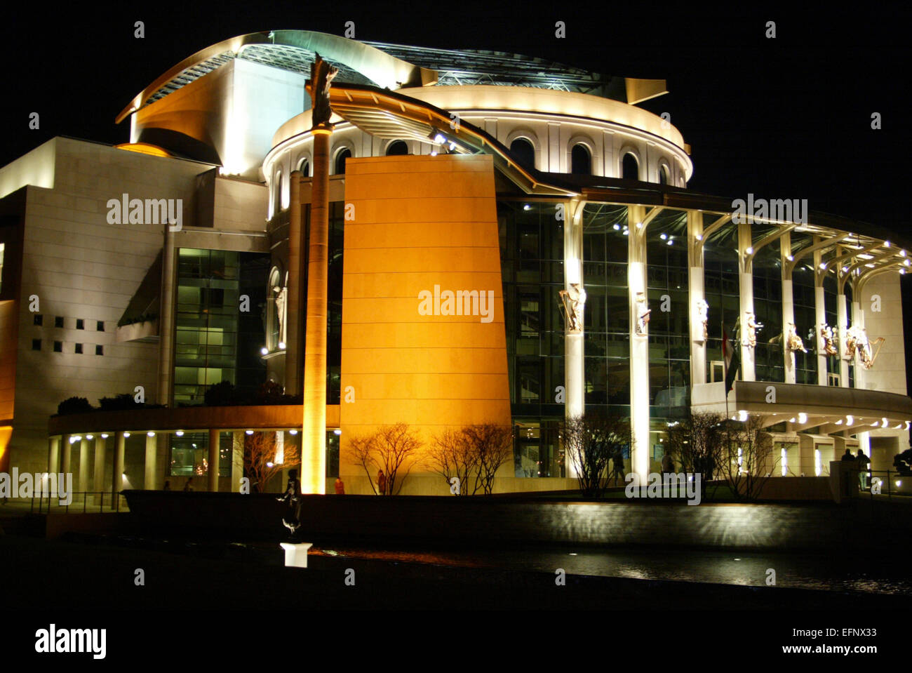 Ungarn Budapest Nationaltheater Theater Aussen Kultur Neu Beleuchtet