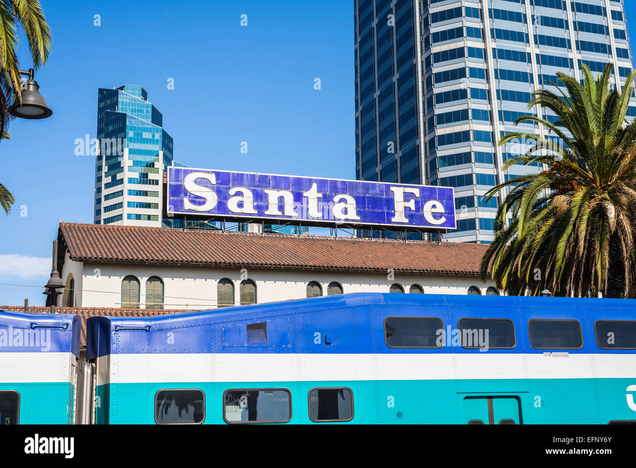 Santa fe train depot sign hi res stock photography and images alamy