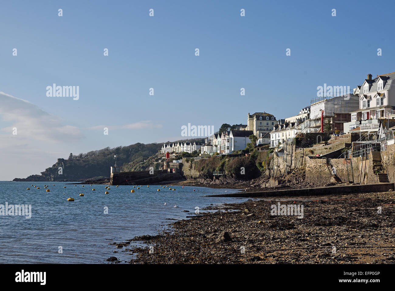 Waterfront houses at Fowey, Cornwall, UK Stock Photo Alamy