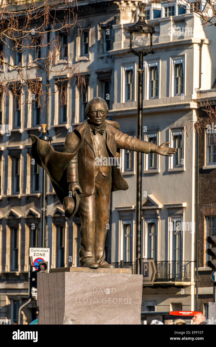 Statue of British Prime Minister David Lloyd on Parliament