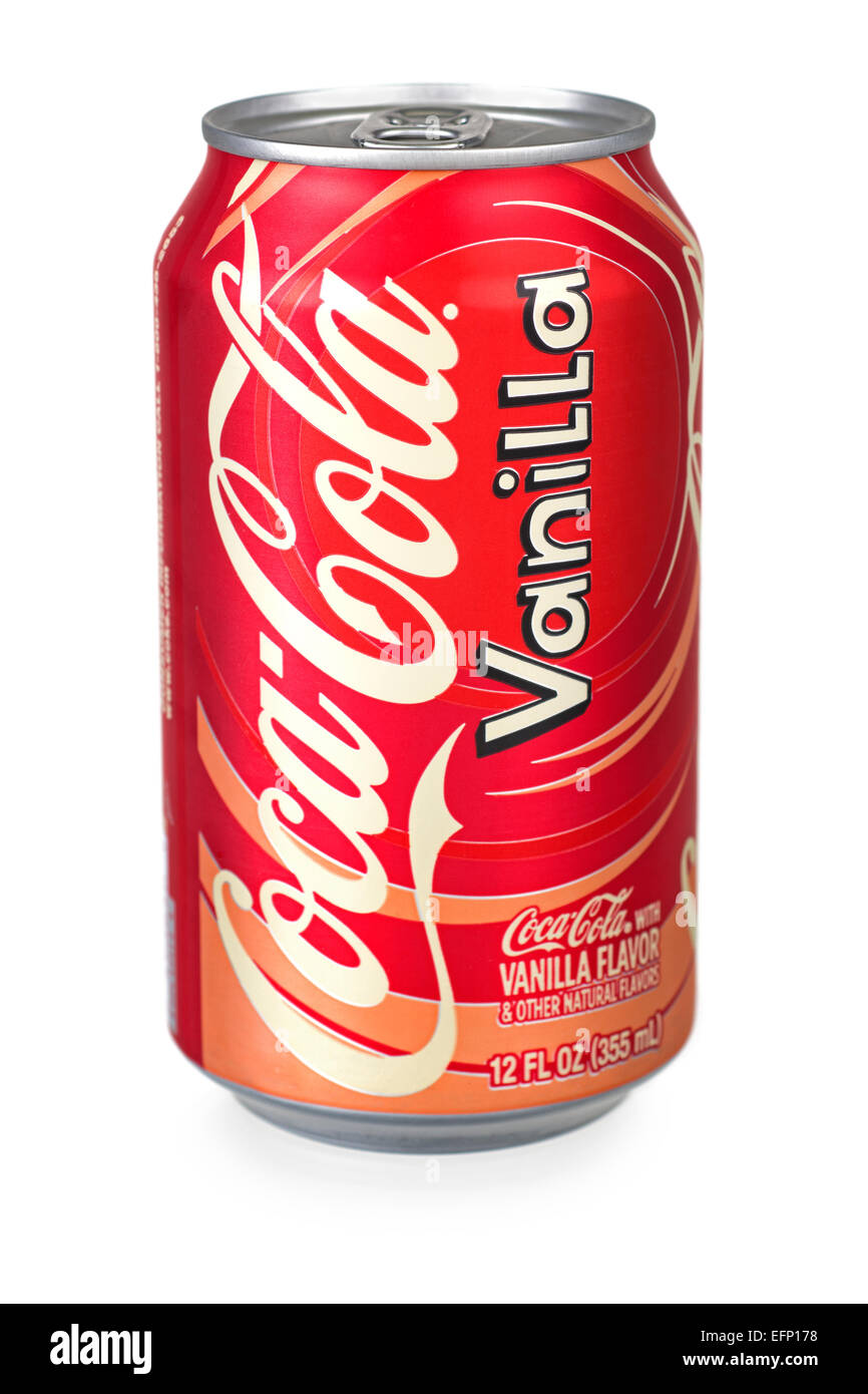 Vanilla Coca Cola Can Stock Photo