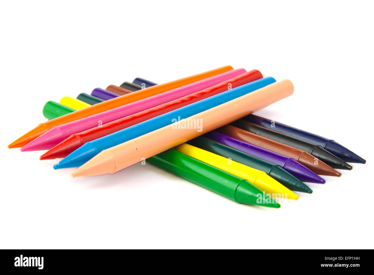 Set of wax crayons on white background Stock Photo - Alamy