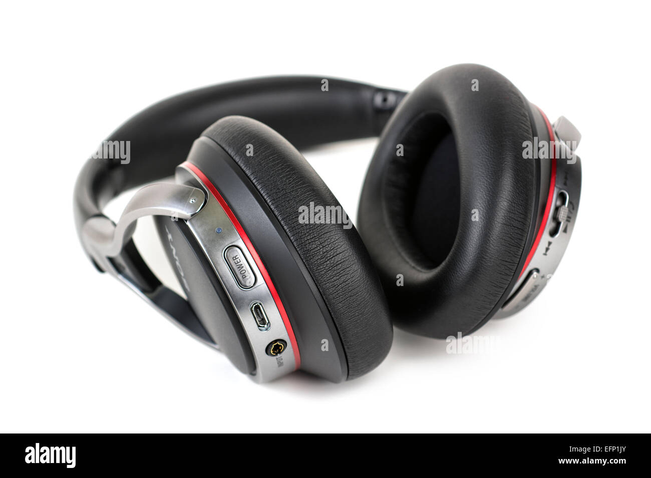 Bluetooth Wireless Headphones, Headset with Microphone for Answering Phone Calls Stock Photo