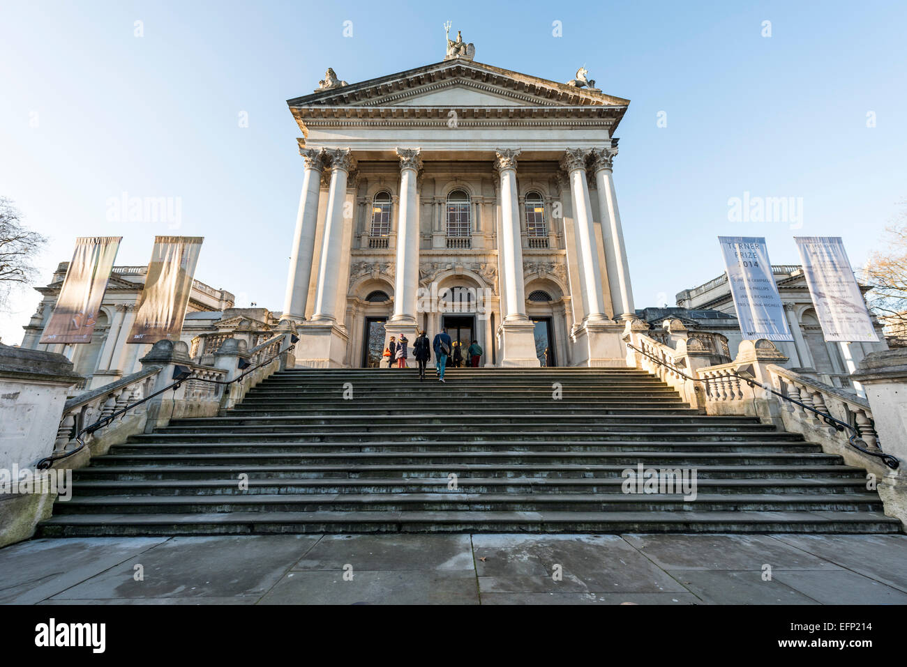 Tate Britain is the art gallery holding the national collection of art in Great Britain and is located on Millbank, London Stock Photo