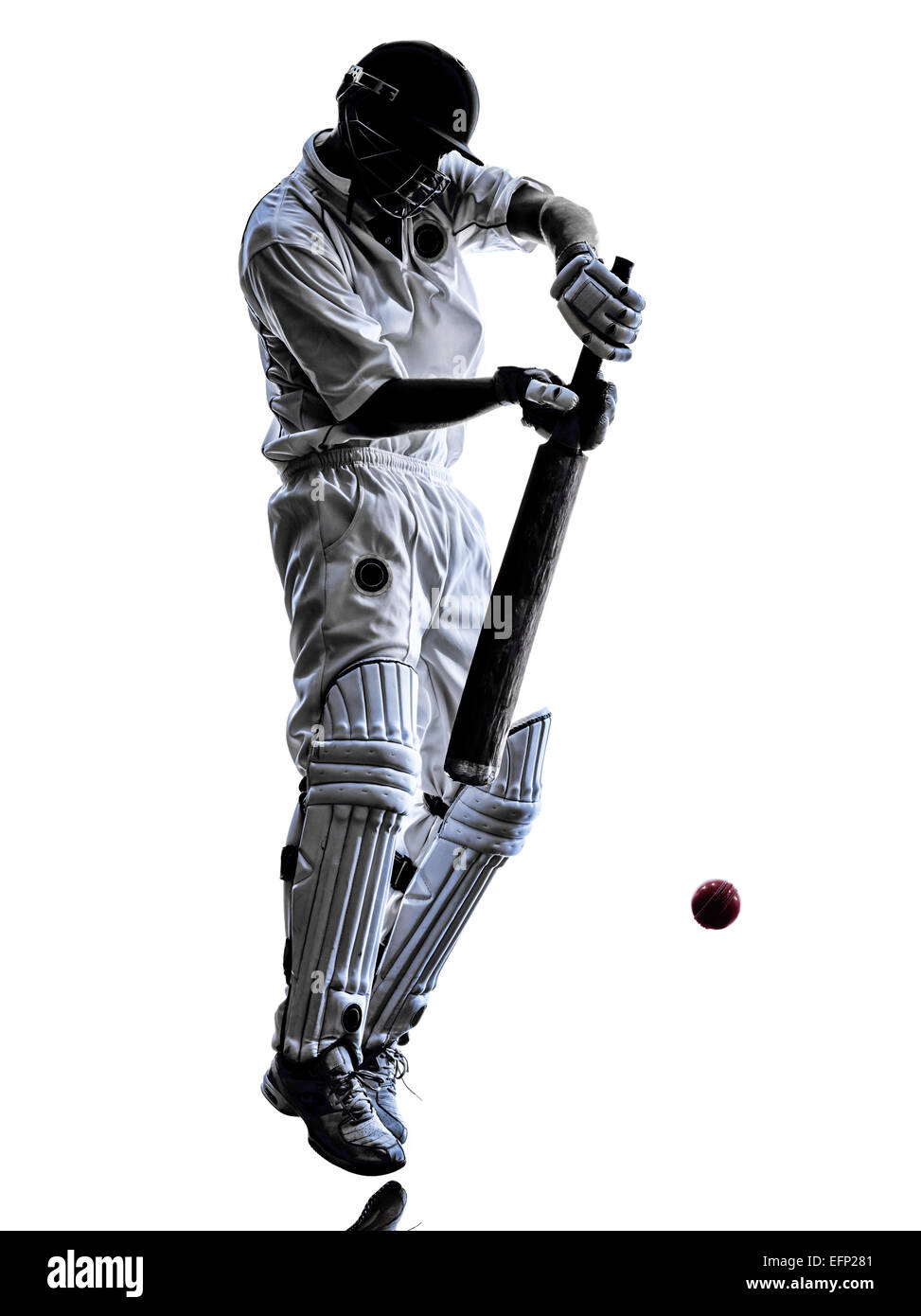 Cricket player batsman in silhouette shadow on white background Stock Photo Alamy