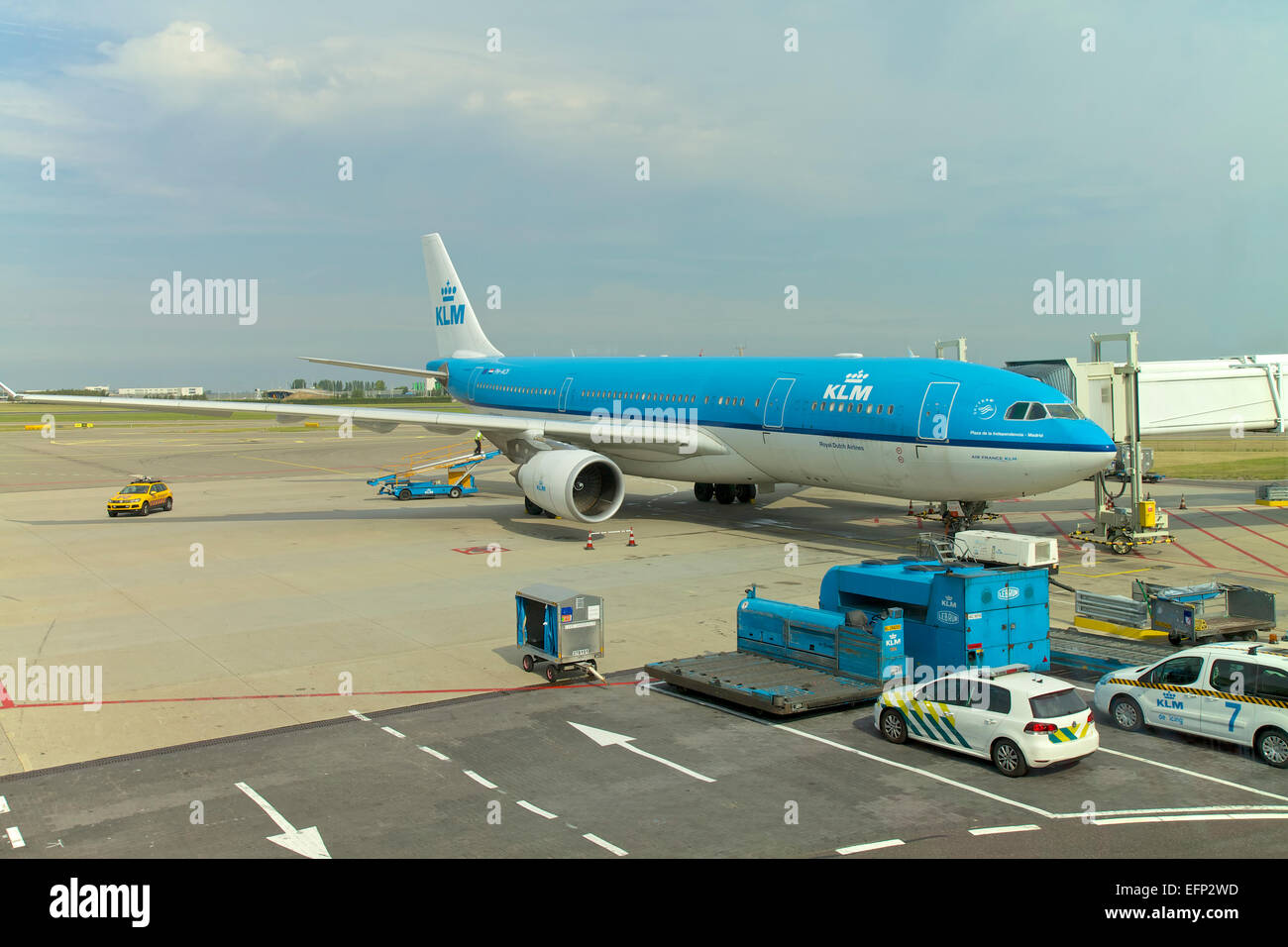 KLM Royal Dutch Airline in Schiphol, Amsterdam, Netherlands Stock Photo