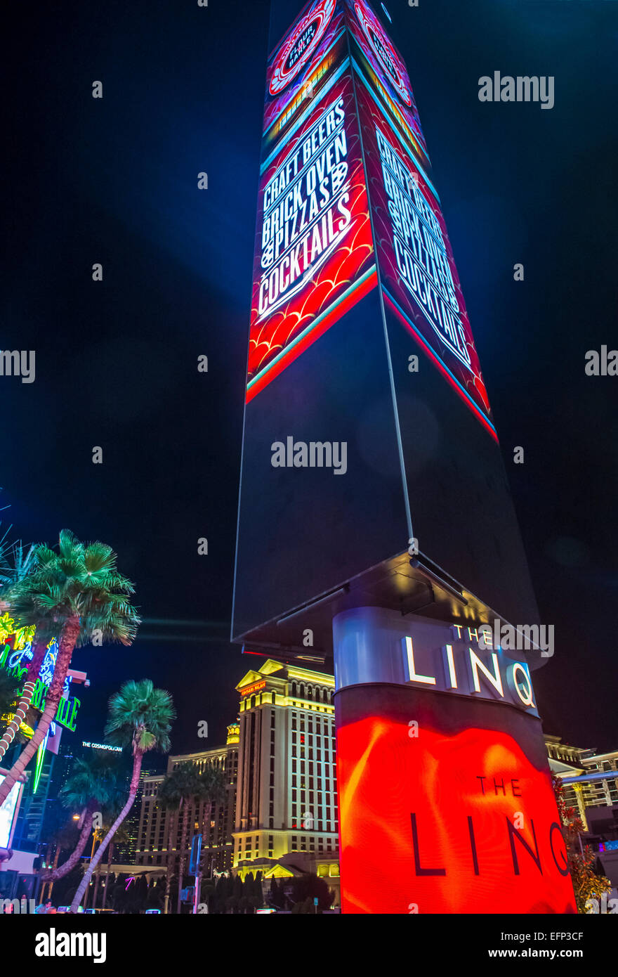 The Linq Sign in Las Vegas strip Stock Photo