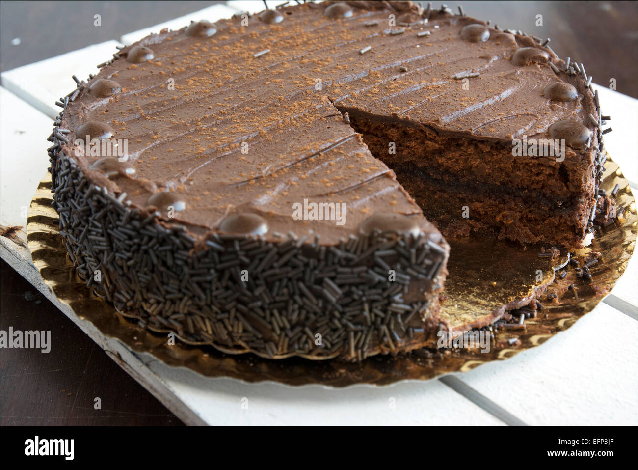 whole chocolate cake Stock Photo
