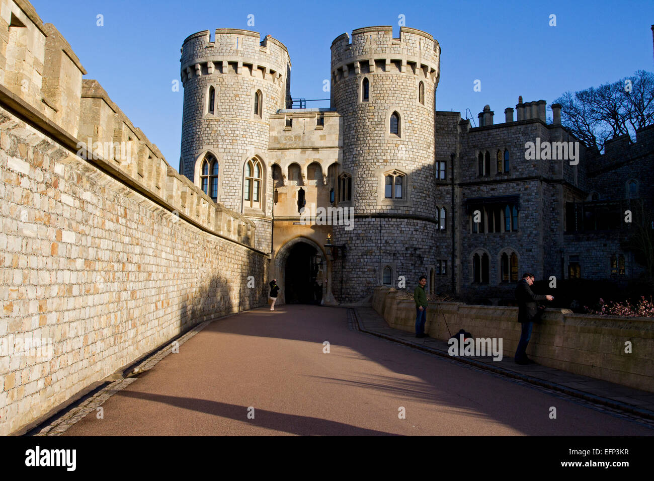 Norman Gateway at Windsor Castle, Berkshire, England in January Stock