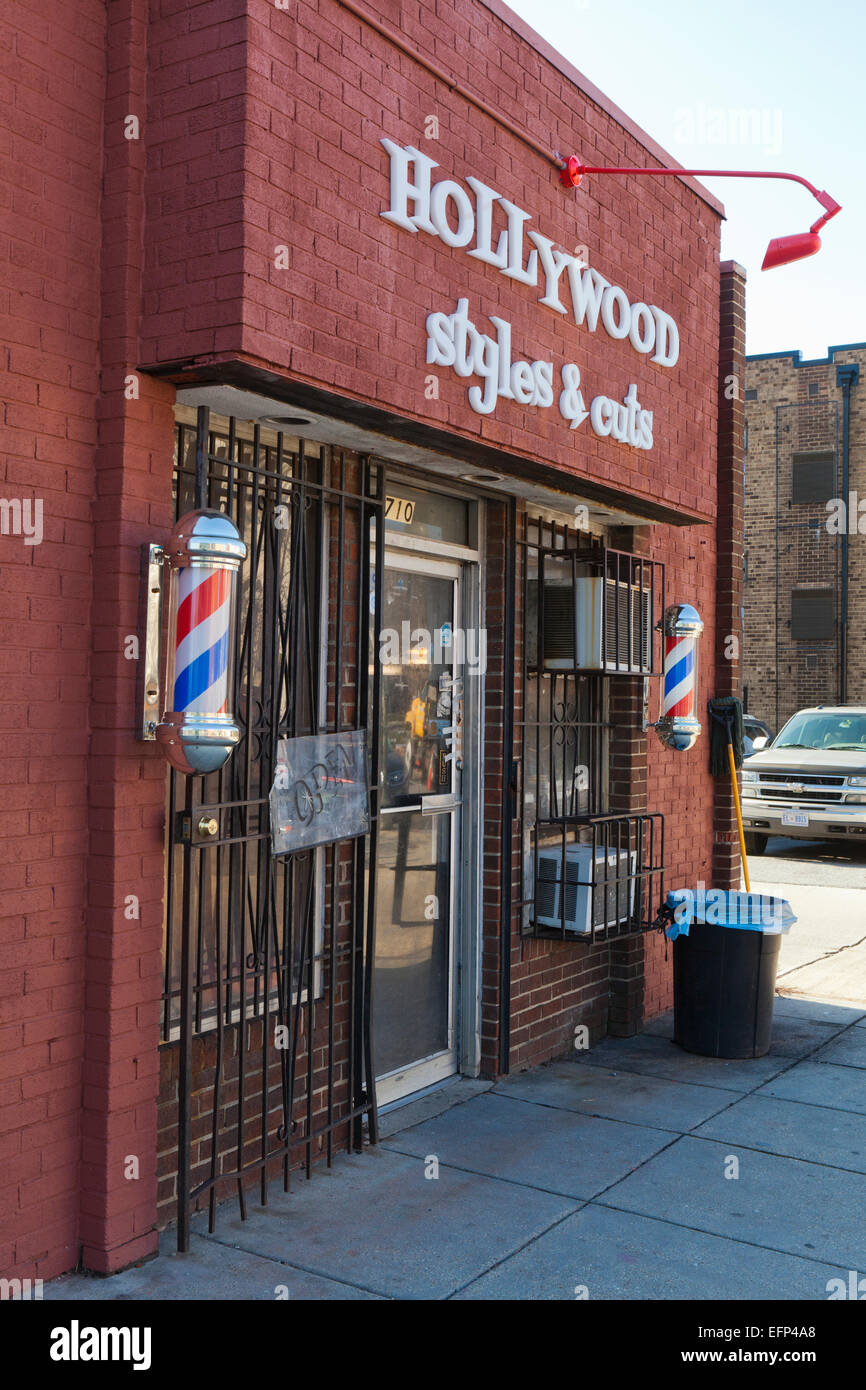 barbershop storefront - USA Stock Photo