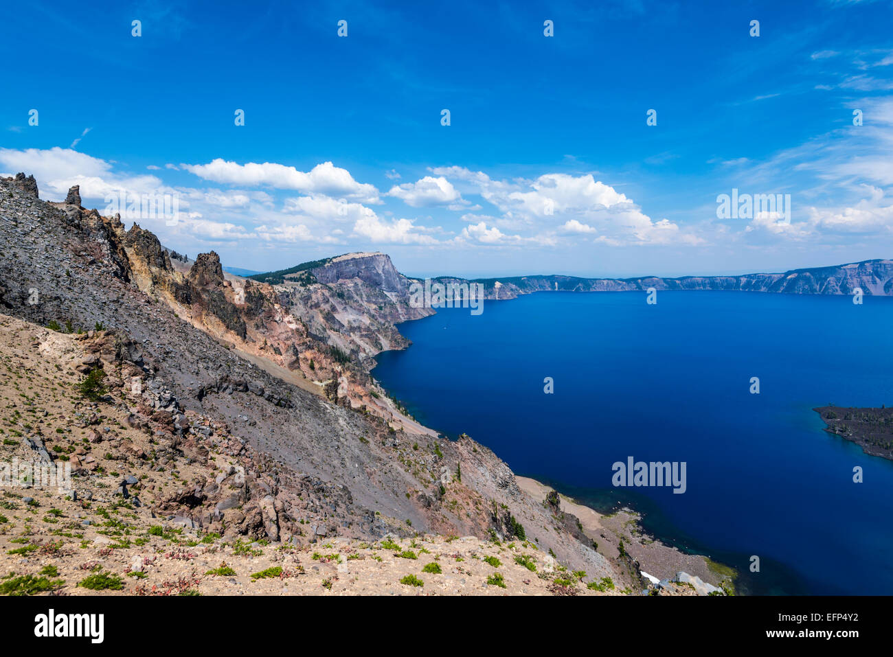 View of the western slope of Crater Lake. Crater Lake National Park