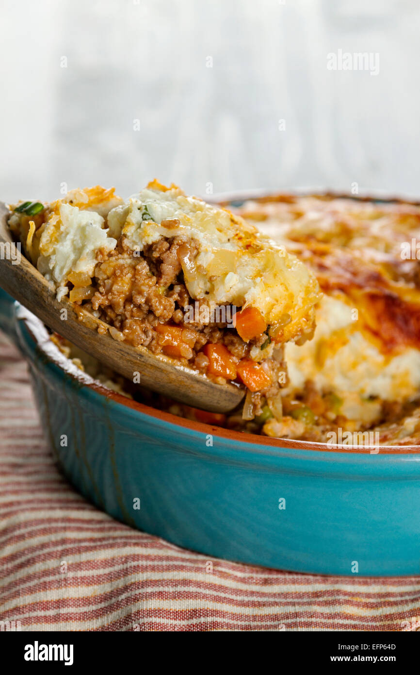 Cauliflower Shepherds Pie recipe using mashed cauliflower as a healthy