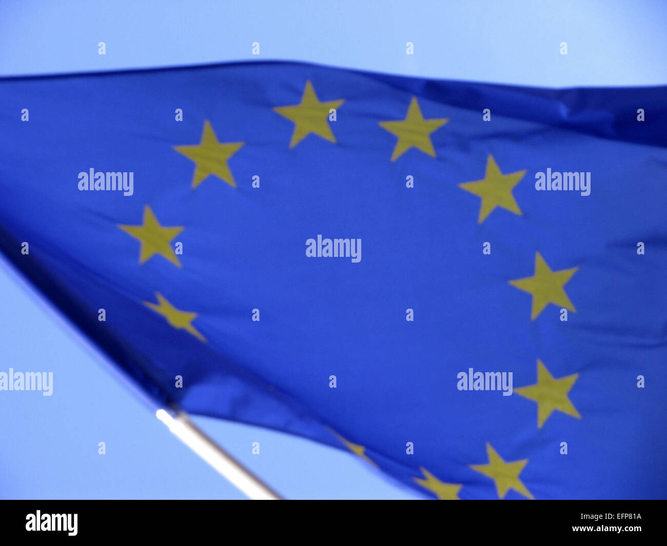 Europaflagge Sachaufnahme Europa Flagge Fahne Europaeisch Europafahne Europa-flagge Europa-fahne Wehen Wind Eu Europaeische Unio Stock Photo