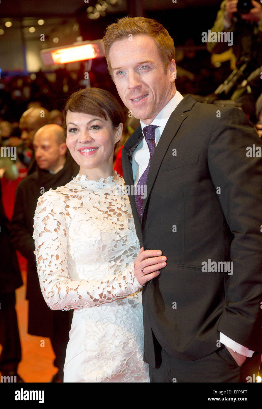 British actor Damian Lewis and his wife Helen McCrory attend the premiere of the movie 'Queen Of The Desert' during the 65th International Berlin Film Festival, Berlinale, in Berlin, Germany, on 06 February 2015. Photo: Hubert Boesl/dpa /dpa - NO WIRE SERVICE - Stock Photo