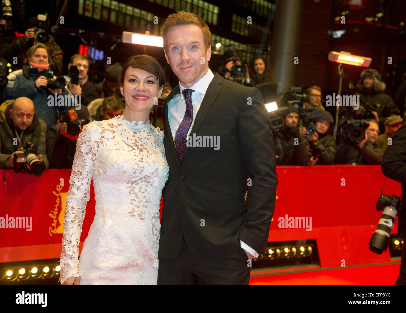 British actor Damian Lewis and his wife Helen McCrory attend the premiere of the movie 'Queen Of The Desert' during the 65th International Berlin Film Festival, Berlinale, in Berlin, Germany, on 06 February 2015. Photo: Hubert Boesl/dpa /dpa - NO WIRE SERVICE - Stock Photo