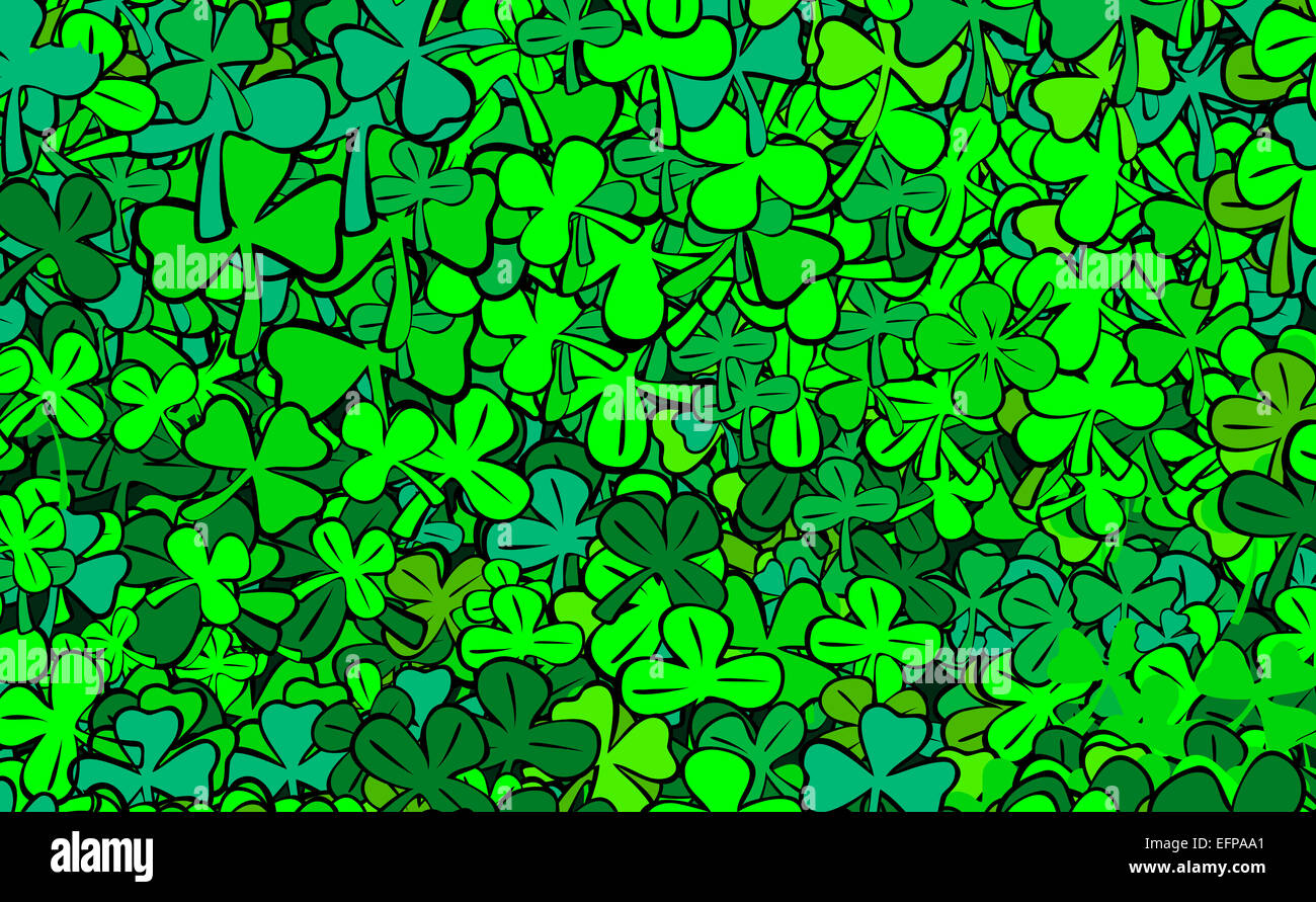 find four-leaf clover for luck Stock Photo