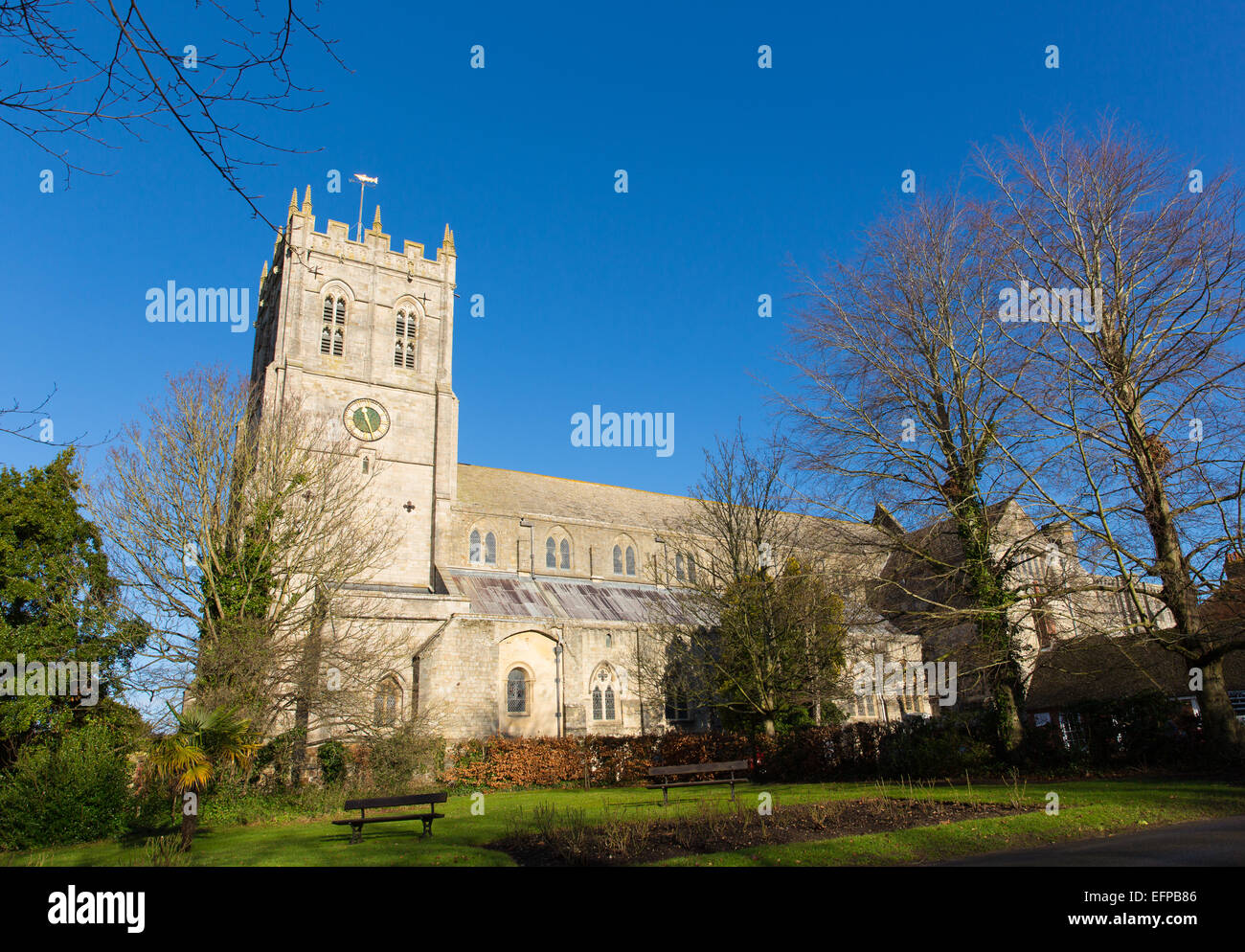 Christchurch Priory Dorset England UK 11th century Grade I listed church in town centre Stock Photo