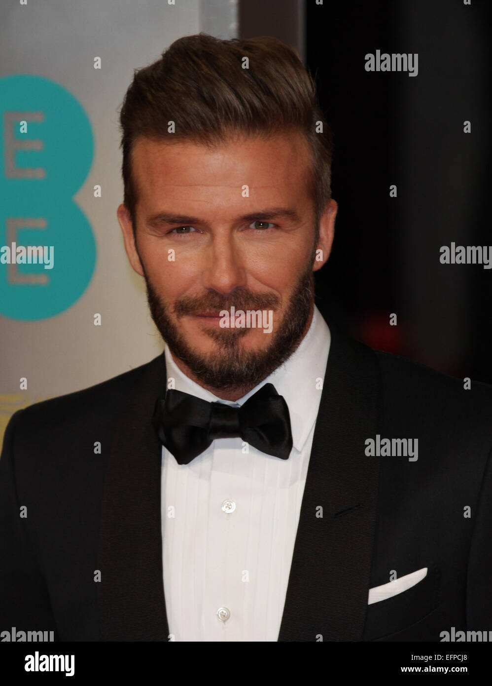 London, UK, 8th February 2015: David Beckham attends the EE British Academy Film Awards at The Royal Opera House  in London Stock Photo