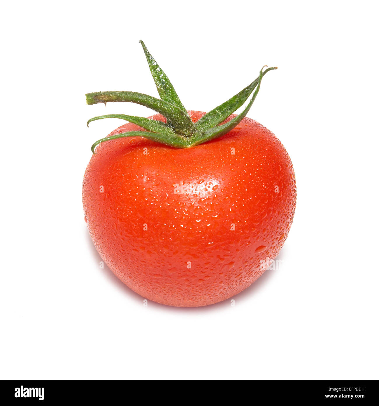 Red tomato with water drops isolated on white background Stock Photo ...