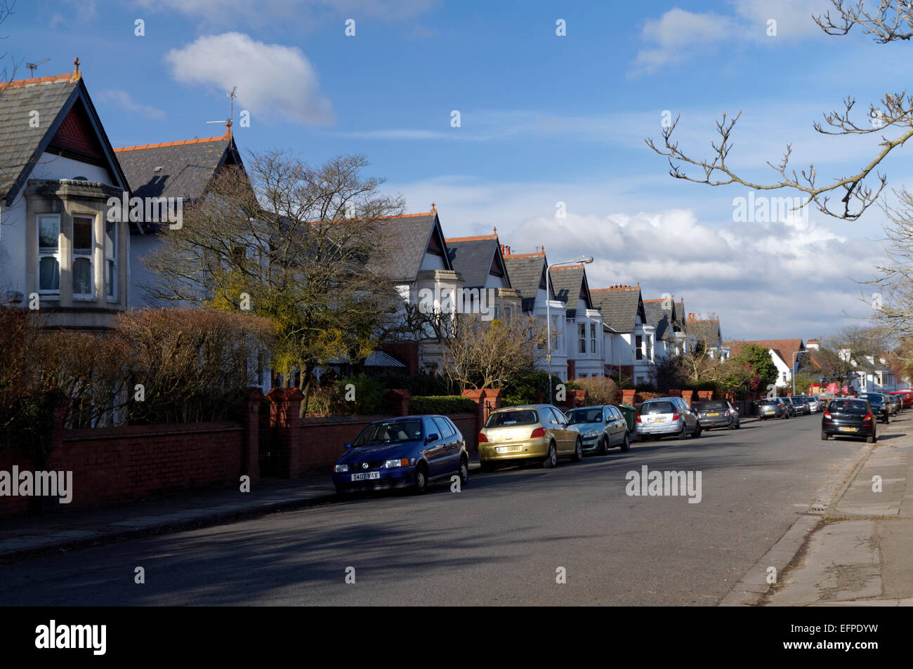 Pencisely Avenue, Llandaff, Cardiff, Wales, UK. Stock Photo