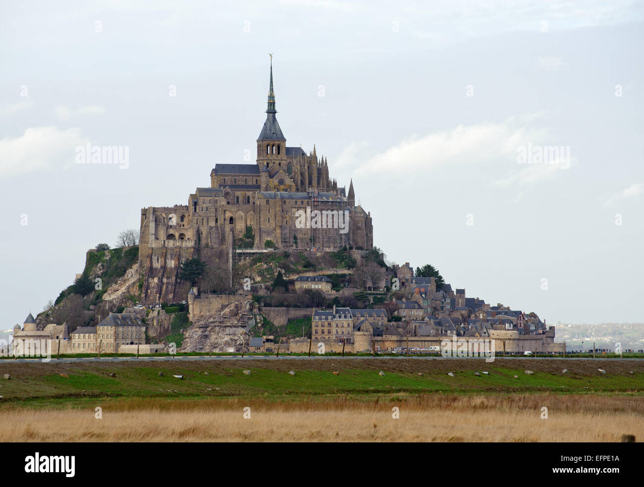 View on the Le Mont Saint Michel monastery, Normandy, France.Photo taken on: January 02nd, 2014 Stock Photo