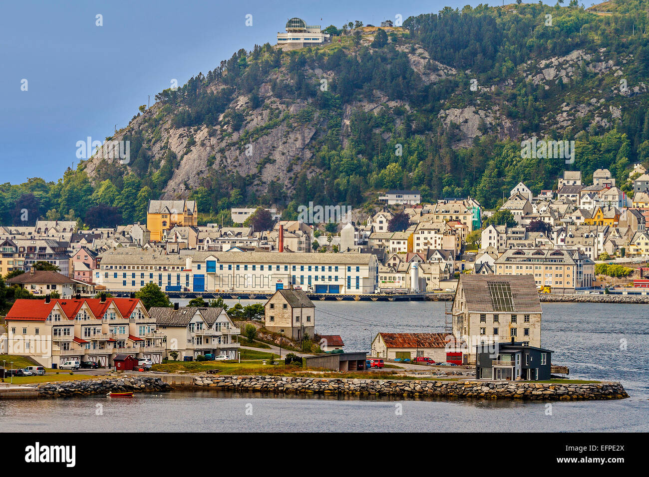 The Harbour Entrance Alesund Norway Stock Photo