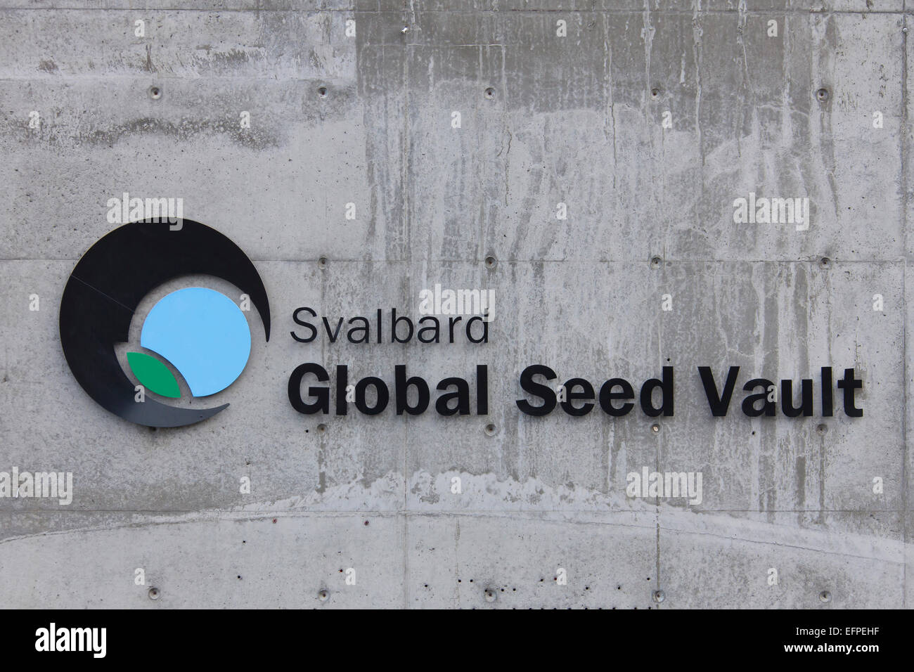 Entrance Svalbard Global Seed Vault largest seedbank wordwide Svalbard Norway Stock Photo