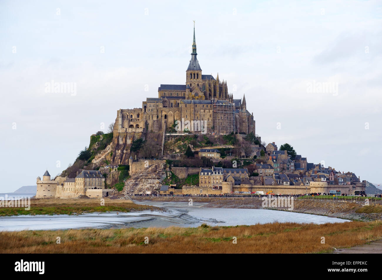 View on the Le Mont Saint Michel monastery, Normandy, France.Photo taken on: January 02nd, 2014 Stock Photo