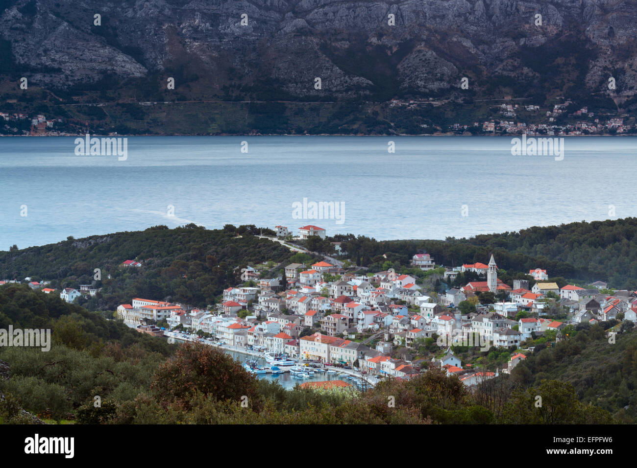 Povlja town, Brac, Dalmatia, Croatia, Europe Stock Photo