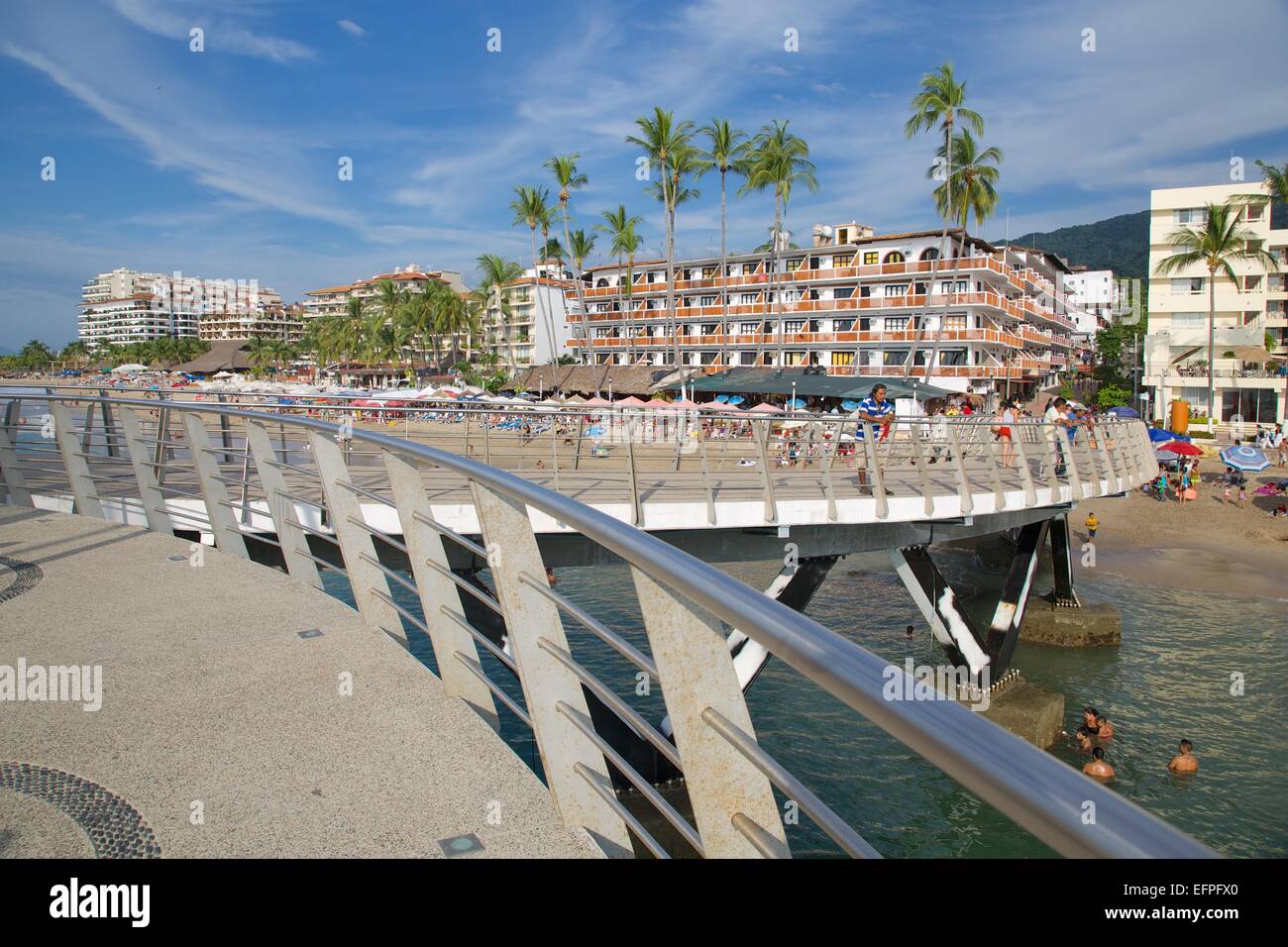 Beach scene, Downtown, Puerto Vallarta, Jalisco, Mexico, North America Stock Photo
