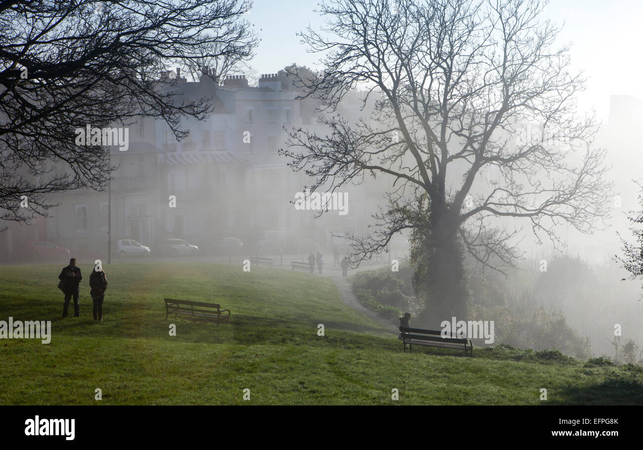 Clifton on a misty morning, Bristol, England, United Kingdom, Europe Stock Photo