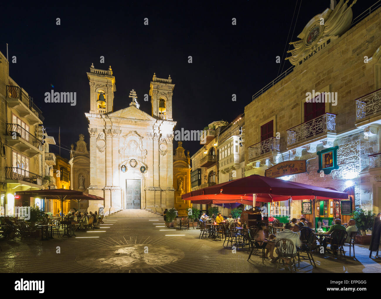 Basilica of St. George, Victoria (Rabat), Gozo Island, Malta, Mediterranean, Europe Stock Photo