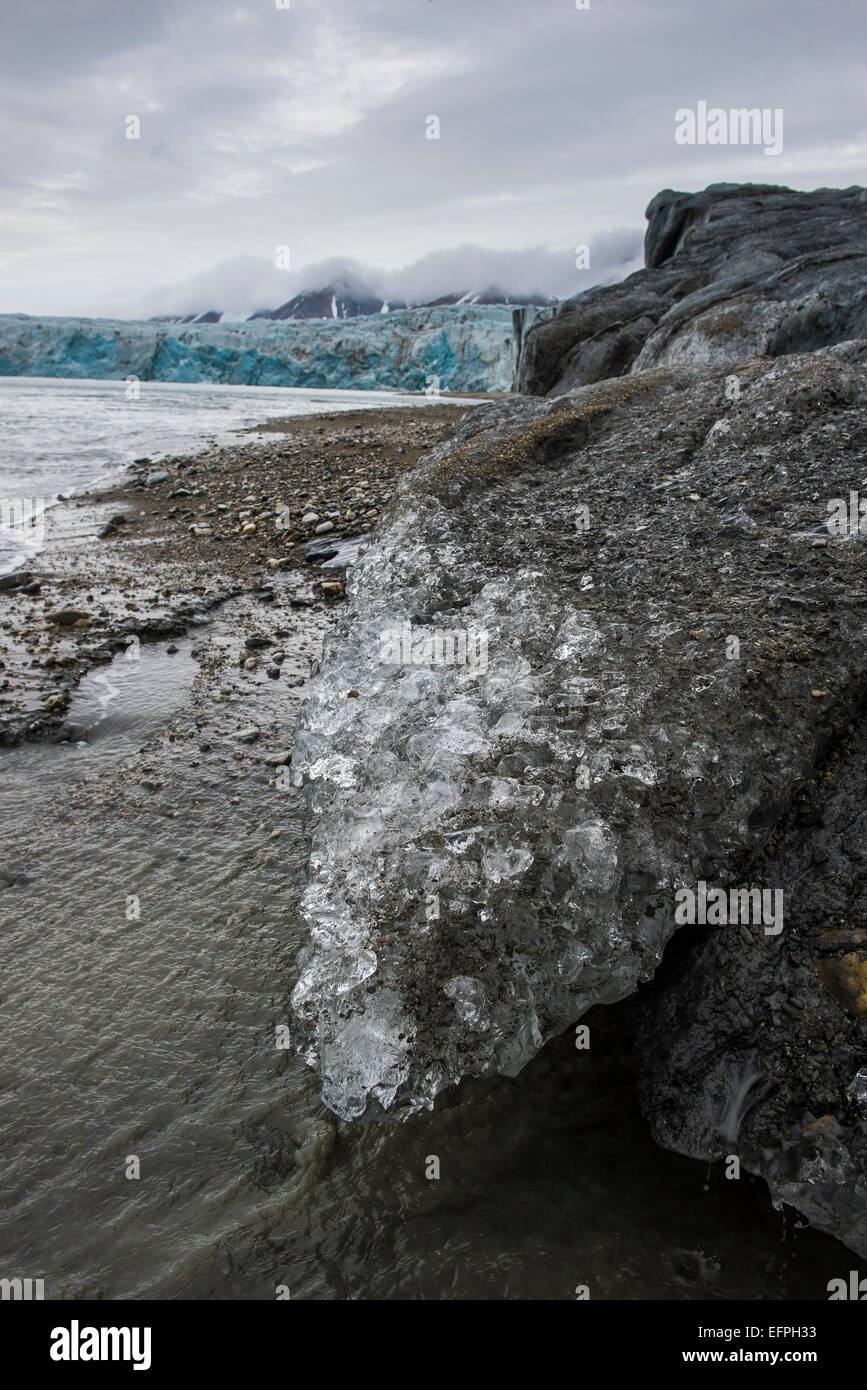 Huge glacier in Hornsund, Svalbard, Arctic Stock Photo