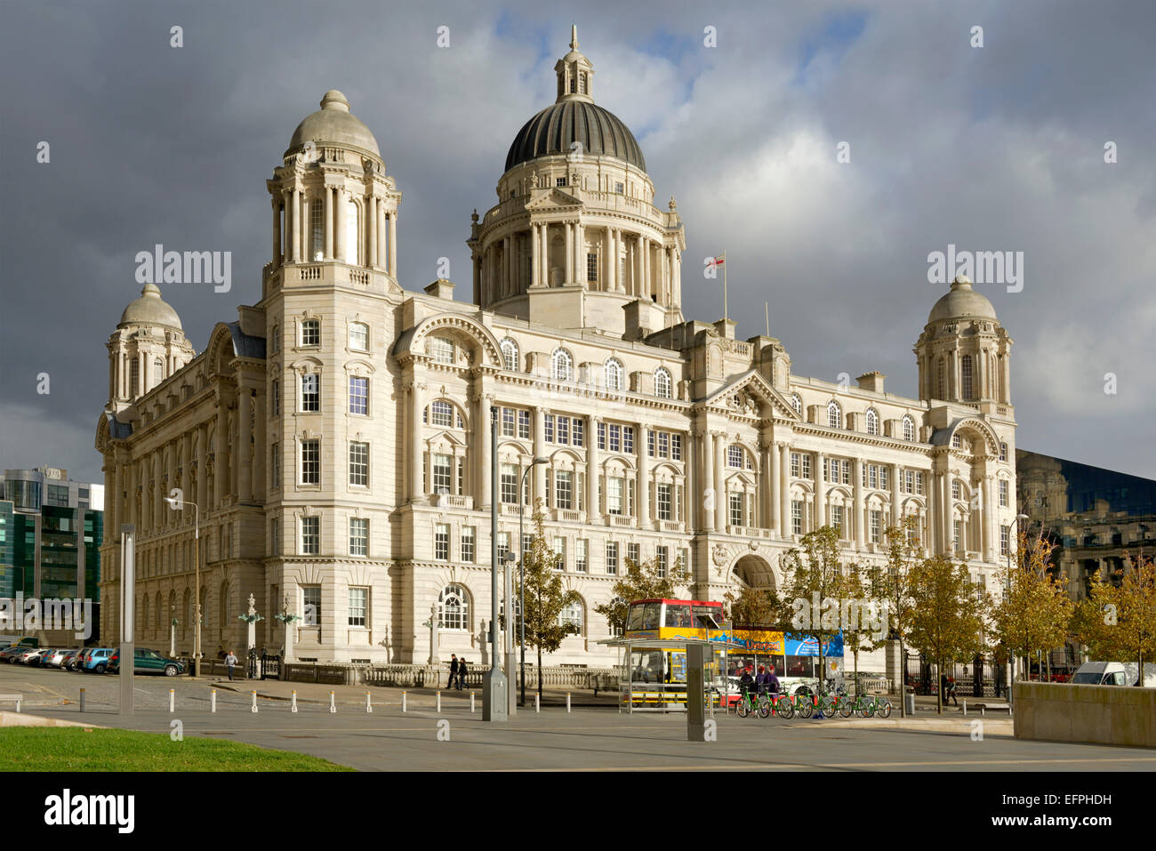 Port of Liverpool Building, Pier Head, UNESCO World Heritage Site, Waterfront, Liverpool, Merseyside, England, United Kingdom Stock Photo