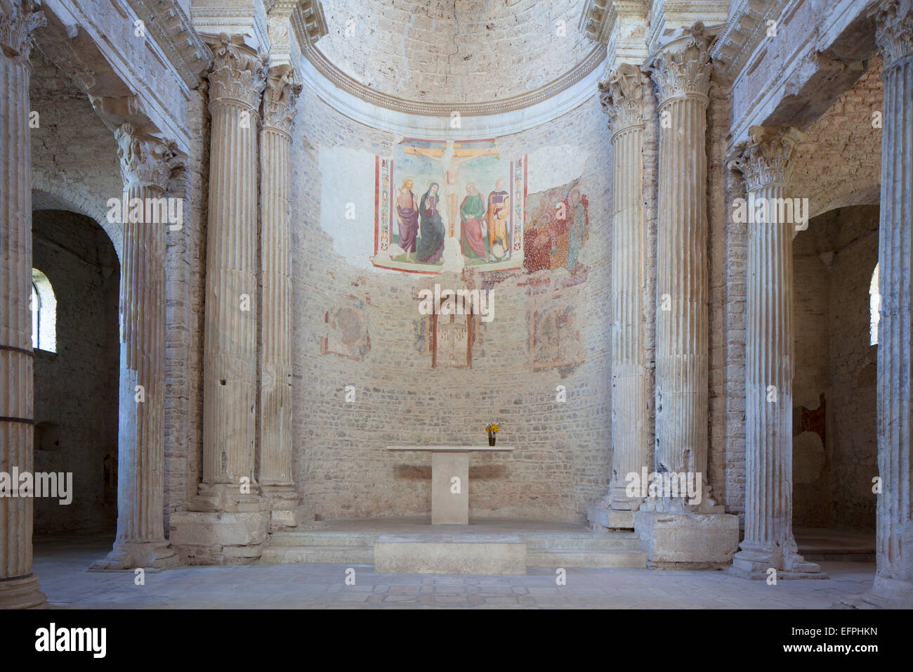 Basilica of San Salvatore, UNESCO World Heritage Site, Spoleto, Umbria, Italy, Europe Stock Photo