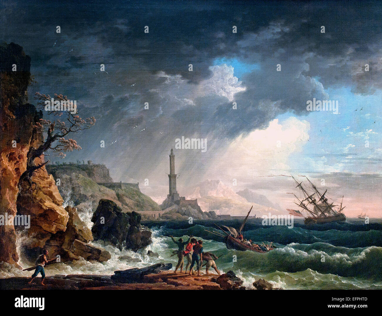 Sea Storm  1752 Claude Joseph Vernet 1714 –1789 French painter France Stock Photo