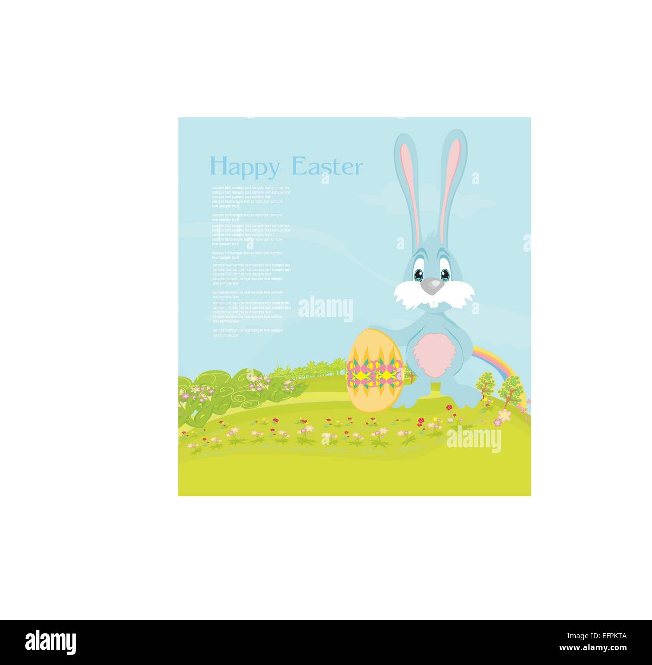 Illustration of happy Easter bunny carrying egg Stock Vector Image ...