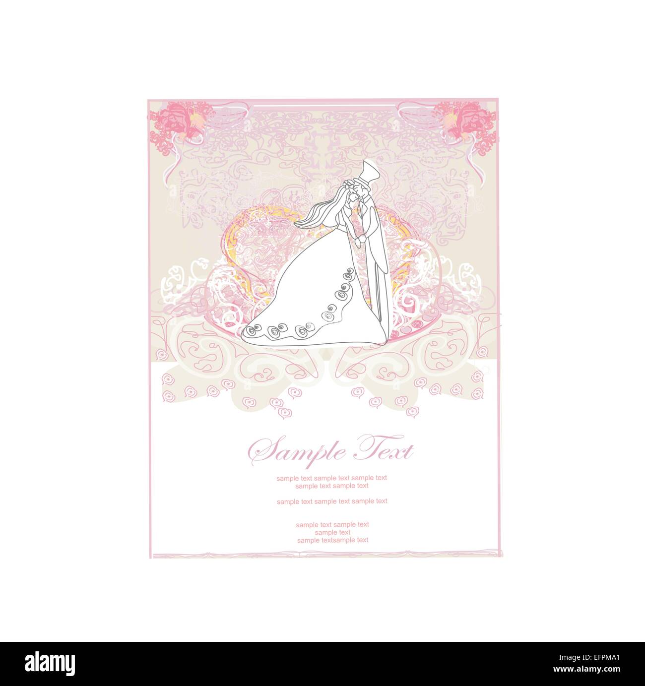 elegant wedding invitation card with wedding couple Stock Vector Image ...