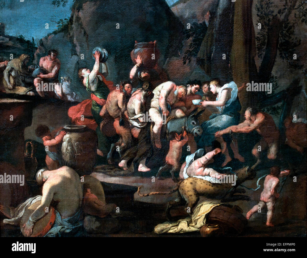 A Bacchanal 1665 Giulio Carpioni D.A. (1613–1678) Italy Italian Stock Photo