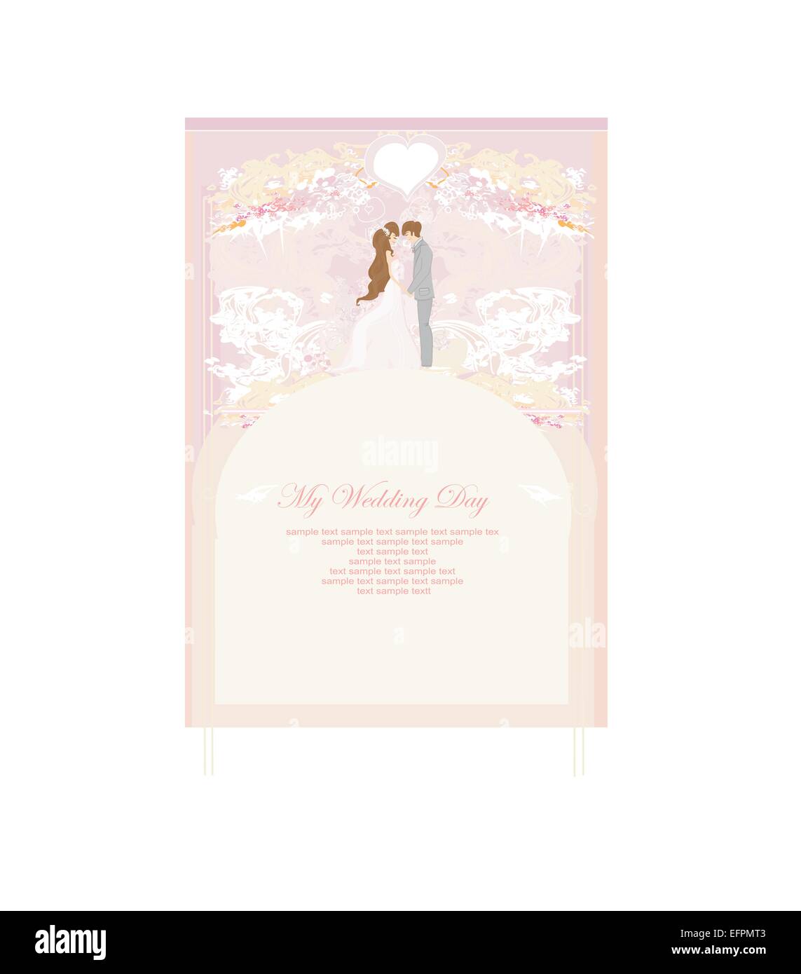 elegant wedding invitation with wedding couple Stock Vector Image & Art ...