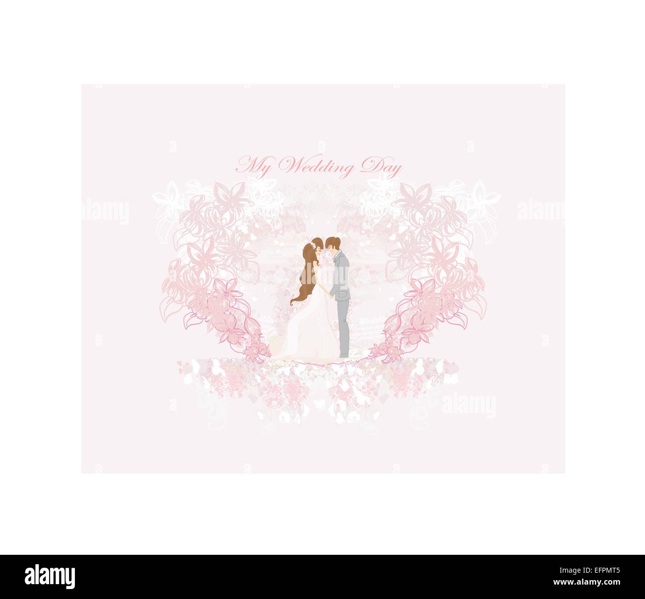 elegant wedding invitation card with wedding couple Stock Vector Image ...