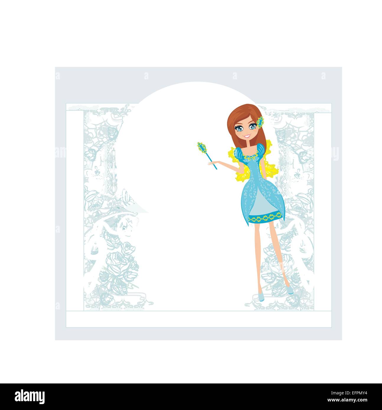 floral background with a beautiful fairy Stock Vector Image & Art - Alamy