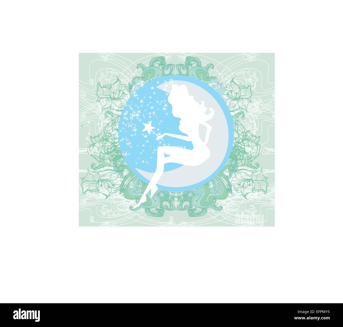 floral background with a beautiful fairy Stock Vector Image & Art - Alamy