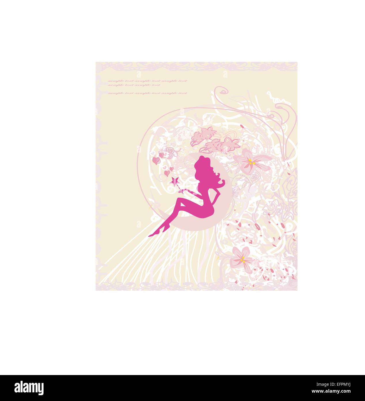 floral background with a beautiful fairy Stock Vector Image & Art - Alamy