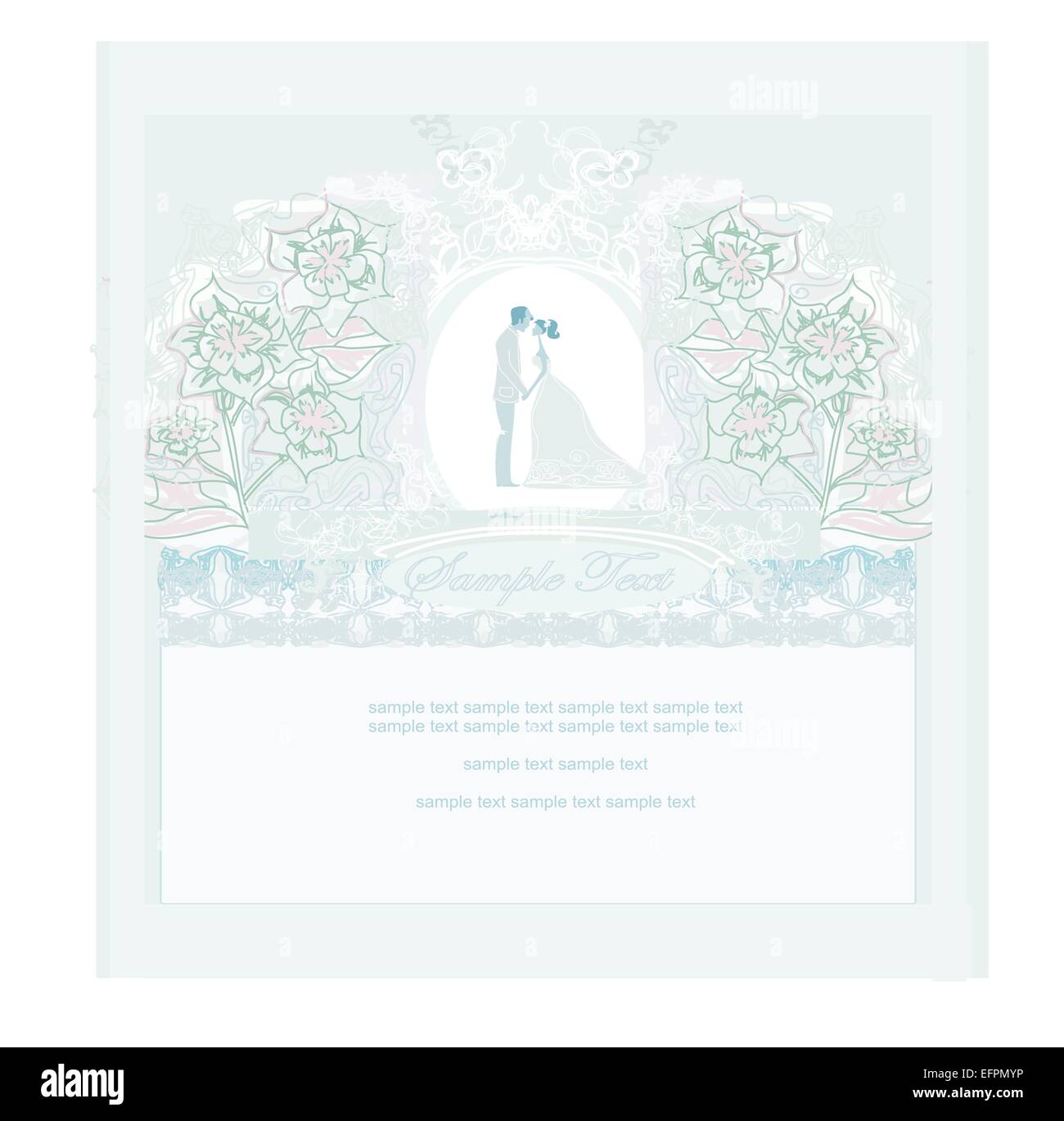 elegant wedding invitation with wedding couple Stock Vector Image & Art ...