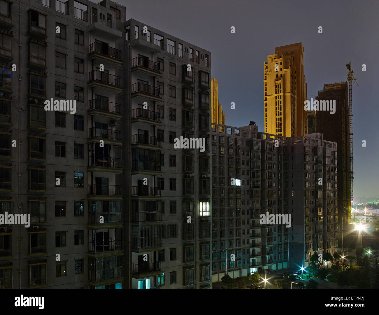 Unoccupied apartment block, Changsha, Hunan, China Stock Photo