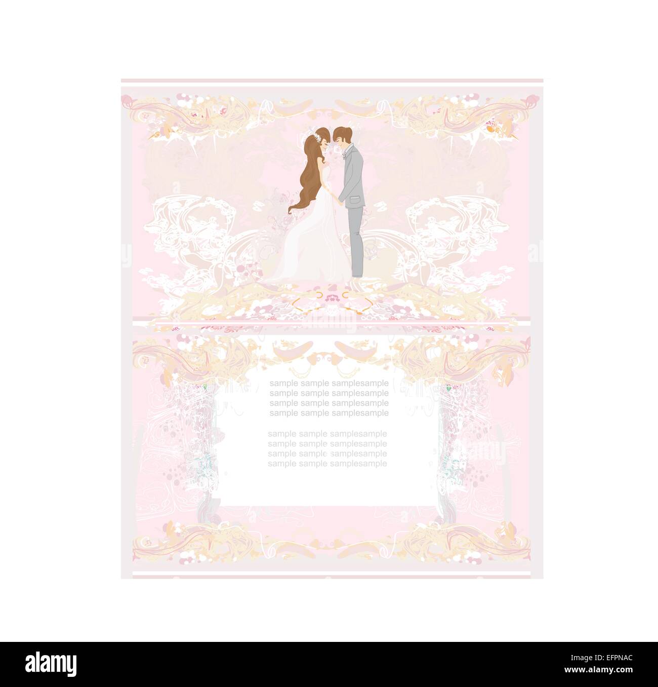 elegant wedding invitation with wedding couple Stock Vector Image & Art ...