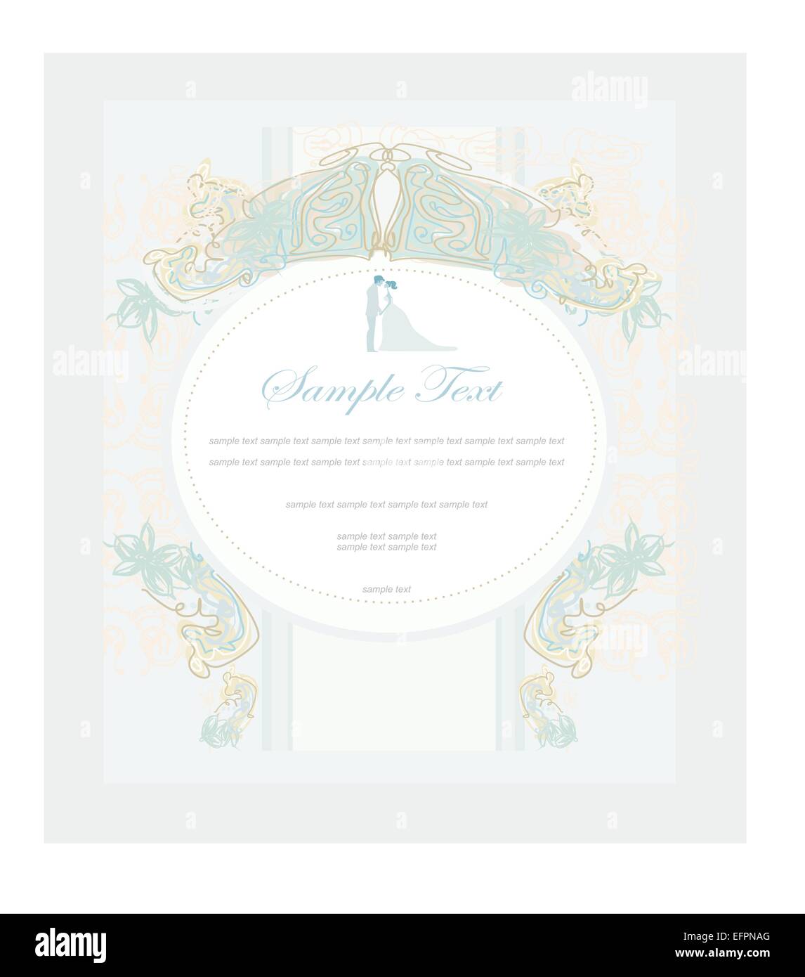 elegant wedding invitation with wedding couple Stock Vector Image & Art ...