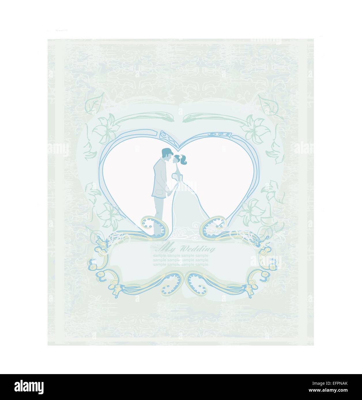 elegant wedding invitation with wedding couple Stock Vector Image & Art ...