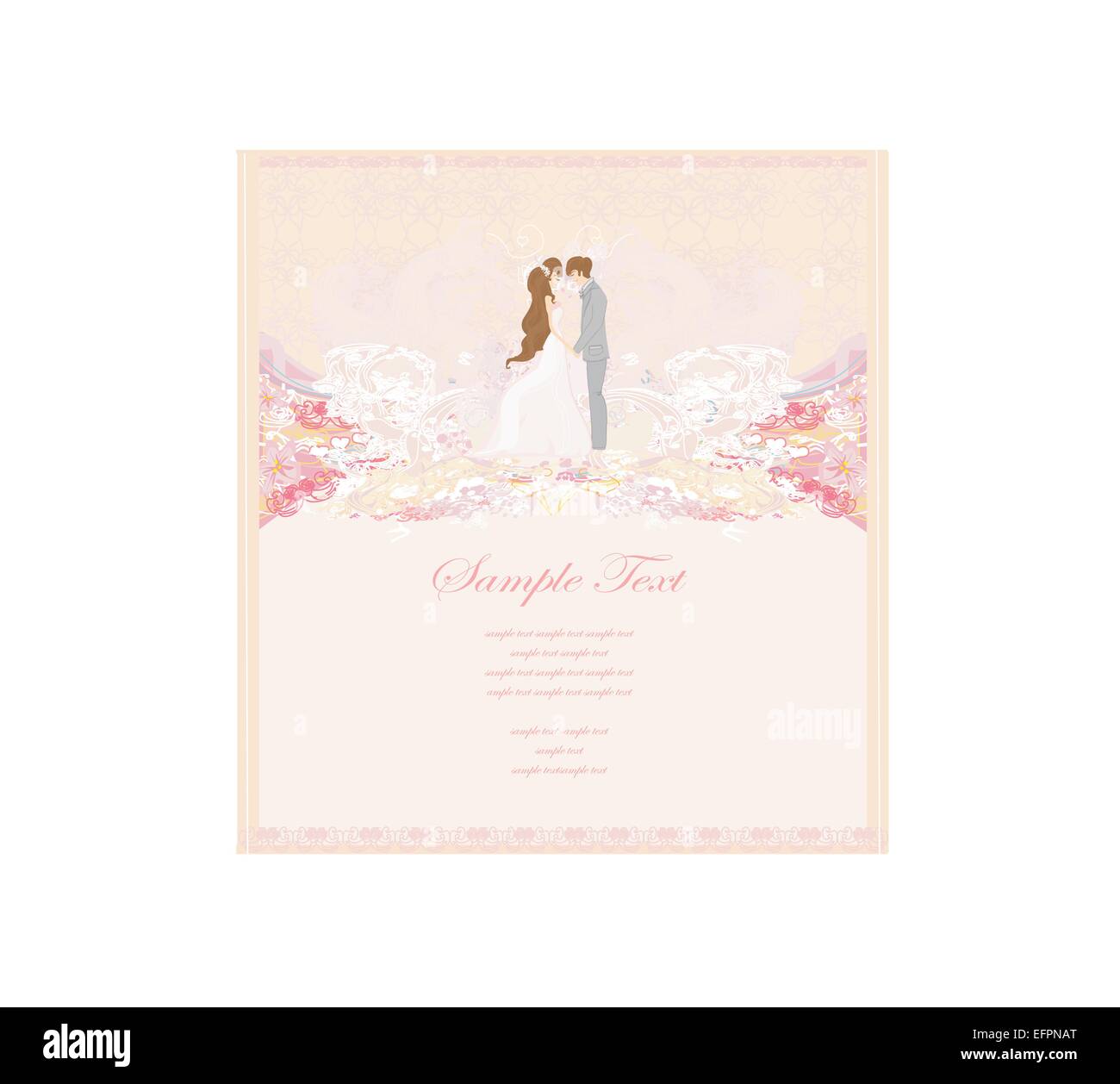 elegant wedding invitation with wedding couple Stock Vector Image & Art ...